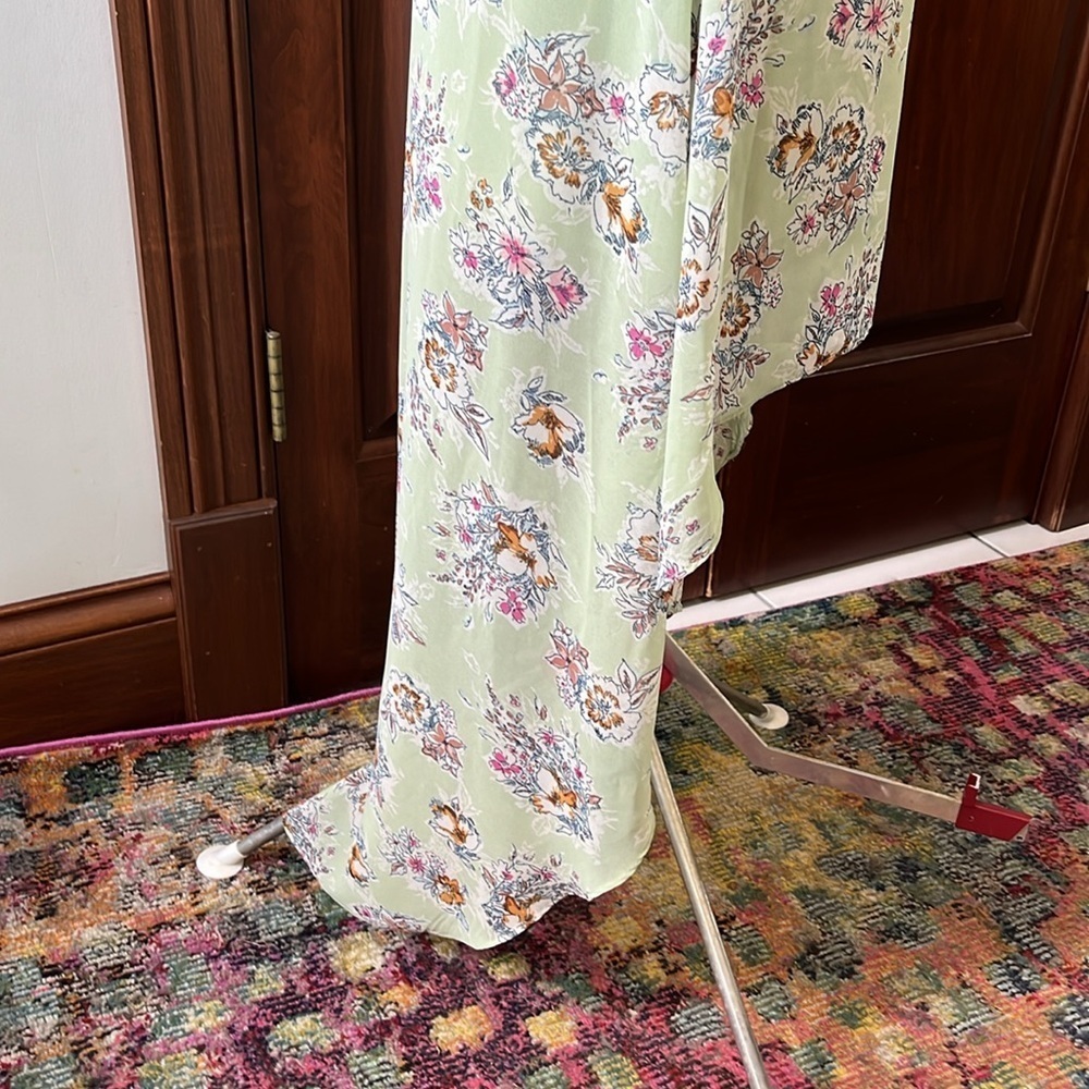 As U Wish  Sheer Overlay V-neck cap sleeve dress  mini to Maxi  Sage NWOT Size S - Picture 8 of 16